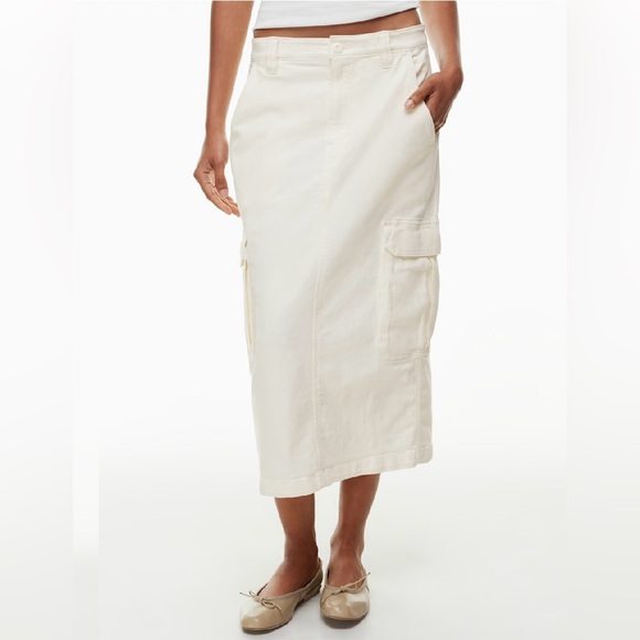 Aritzia Dresses & Skirts - Aritzia TNA Troop Cargo Maxi Skirt White Exclusive TNA embroidery Size 12